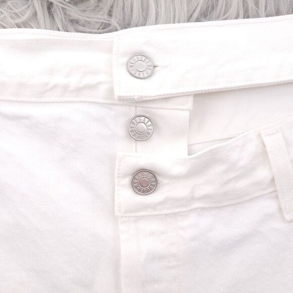 Agolde Broken Waistband Short Solid White Cotton Denim A9105-1183 - Picture 6 of 10